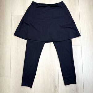 CALIA Women's Size M Black Athletic Skort Leggings Built-In Pants Zipper Pocket
